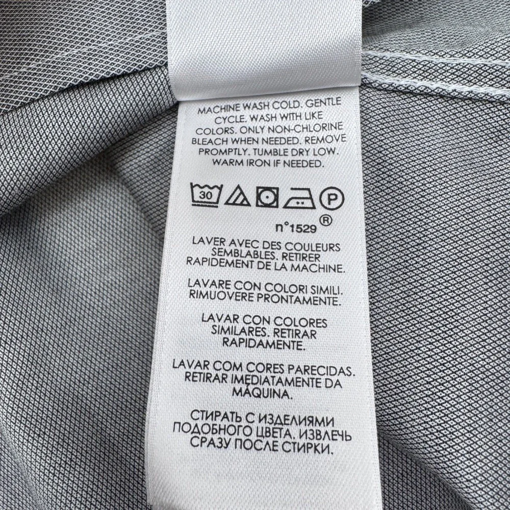 Polo Ralph Lauren Button Down Shirt Mens Large 16 34/35 Grey Slim Fit Cotton